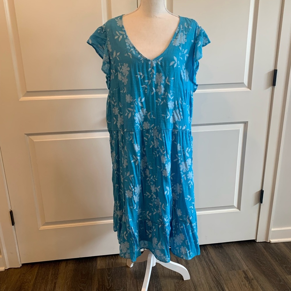 Cato Teal Floral Top